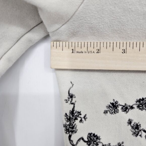 Blind Rooster Sweatshirt Mens Small Cream Japanese Landscape Graphic Floral - Picture 10 of 13